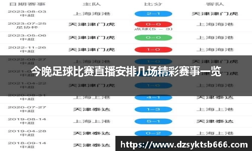 今晚足球比赛直播安排几场精彩赛事一览